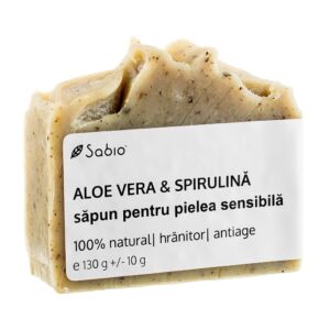 Sapun natural pentru pielea sensibila cu aloe vera si spirulina