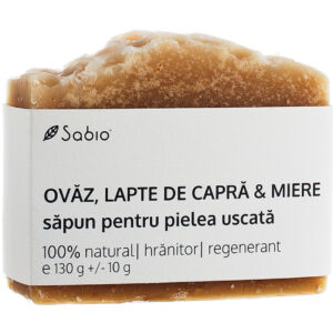 Sapun natural pentru pielea uscata cu ovaz + lapte de capra si miere