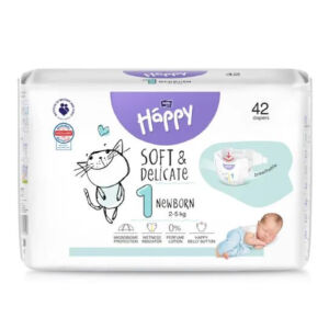 Scutece Happy Soft & Delicate 2-5kg New Born Marimea 1