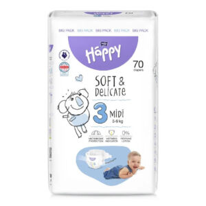 Scutece Happy Soft & Delicate 5-9 kg Midi Marimea 3