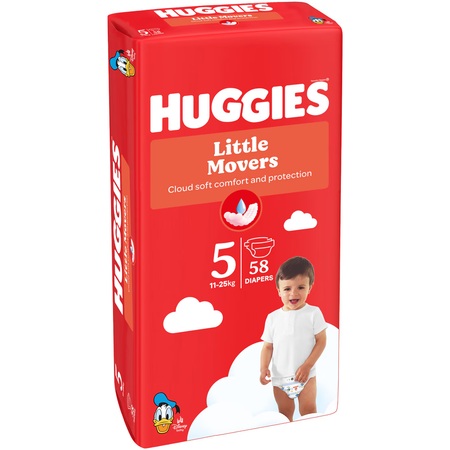 Scutece Little Movers Marimea 5 pentru 11 - 25kg