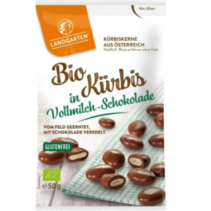 Seminte de dovleac invelite in ciocolata cu lapte fara gluten Bio