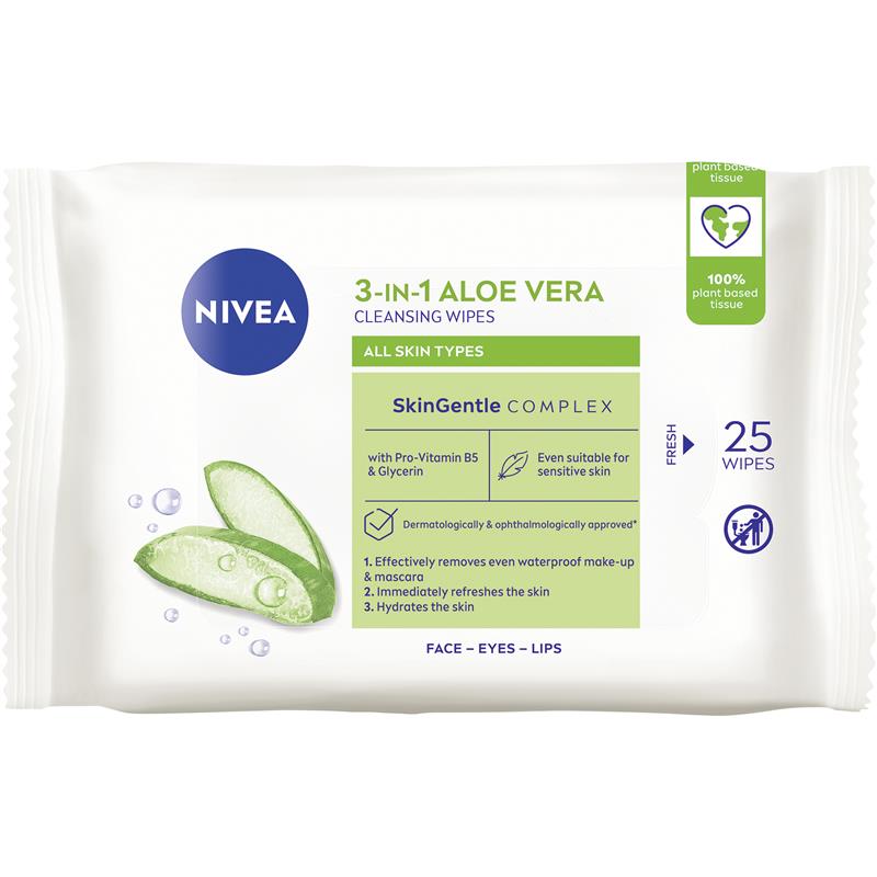 Servetele demachiante 3 in 1 cu aloe vera