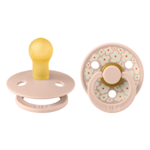 Set 2 suzete cu tetina rotunda din latex 0 luni+ Colour Studio Collection Flower Blush