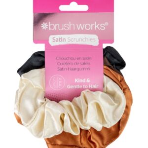 Set 4 elastice de par din satin natural