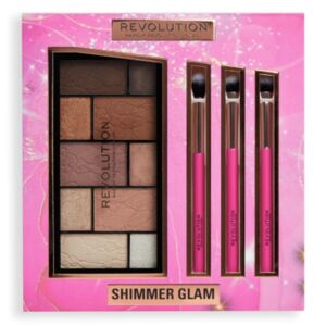 Set Shimmer Glam Eye Paleta de farduri + 3 pensule