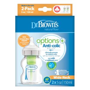 Set biberoane anti-colici cu gat larg Options+