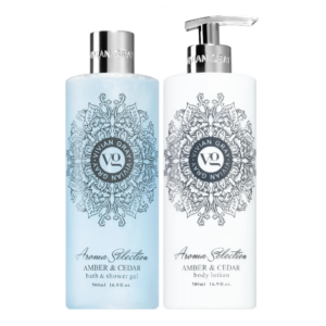 Set lotiune de corp & Gel de dus Aroma Selection Amber&Cedar
