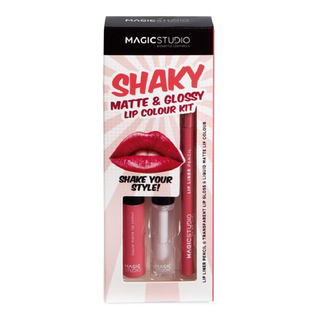 Set pentru buze Ruj + Luciu + Creion Shaky Matte & Glossy