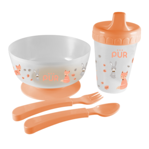 Set pentru masa bol cu tacamuri si cana