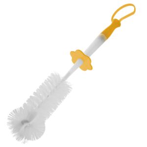 Set perie pentru curatarea biberonului si tetinei cu suport galben