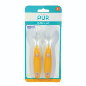 Set tacamuri furculita si lingura Galben