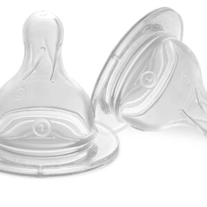 Set tetine silicon pentru biberon cu gura larga marime V +3 luni