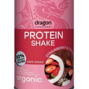 Shake proteic capsuni si cocos 50% proteine bio