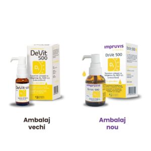 Suspensie uleioasa cu picurator Vitamina D3 DeVit 500