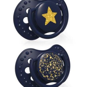 Suzeta din silicon Dynamic Stardust blue pentru 0-3 luni