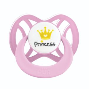 Suzeta din silicon simetrica 0-6 luni roz