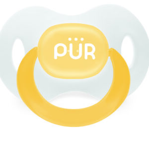 Suzeta ortodontica din silicon +3 luni galben