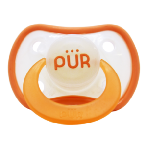 Suzeta ortodontica din silicon +6 luni portocaliu