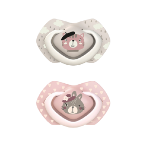 Suzeta roz din silicon 6-18 luni Bonjour Paris
