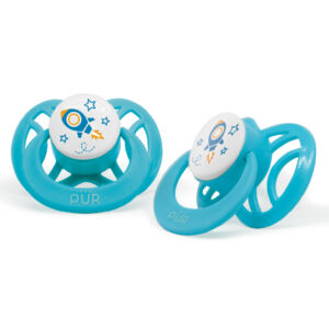 Suzeta simetrica din silicon +6 luni Albastru