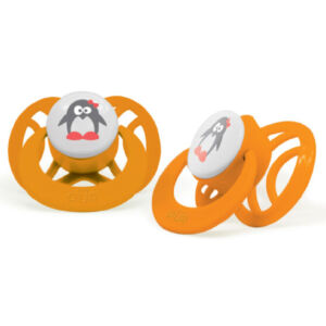 Suzeta simetrica din silicon +6 luni Portocaliu