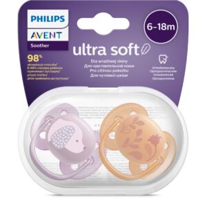 Suzete Ultra Soft SCF091/18 pentru 6-18 luni Bleu/Gri