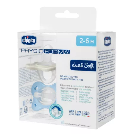 Suzete anatomice PhysioForma Dual Soft Bleu 2-6 luni