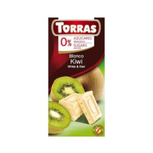 TORRAS Ciocolata alba cu kiwi fara zahar si gluten