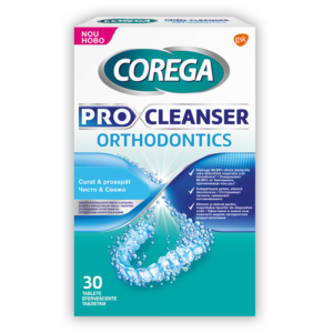Tablete efervescente de curatare gutiere dentare Corega Pro Cleanser Orthodontics
