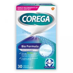 Tablete efervescente pentru curatarea protezei dentare Corega Bio Formula