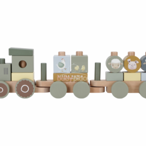 Trenulet din lemn FSC pentru stivuire Tractor Little Farm