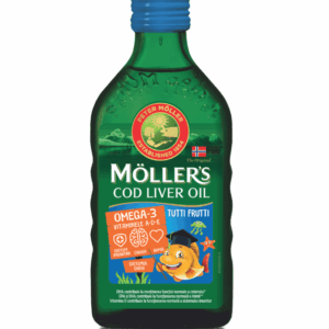 Ulei din ficat de cod cu aroma de Tutti Frutti pentru copii