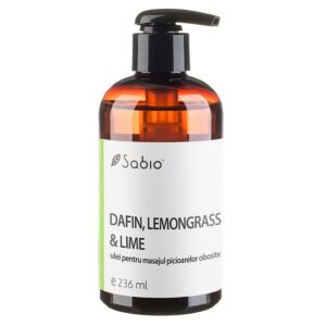 Ulei pentru masajul picioarelor obosite cu dafin + lemongrass si lime