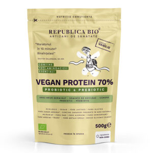 Vegan Protein 70% Probiotic & Prebiotic vanilie ecologica