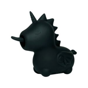 Vibrator clitoridian in forma de unicorn negru