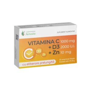 Vitamina C 1000 mg + Zinc 10 mg + D3 2000 UI