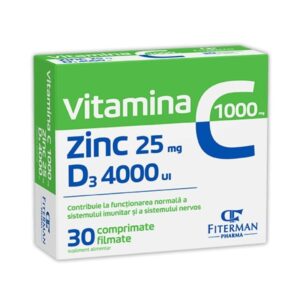 Vitamina C 1000 mg + Zn 25 mg + D3 4000UI