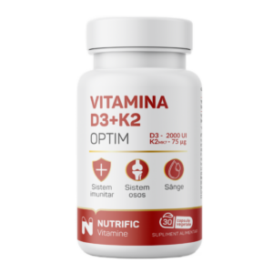 Vitamina D3 2000UI si K2 75mcg Optim