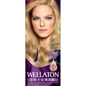 Vopsea de par permanenta Blond Cenusiu Luminos 9.1 Wellaton
