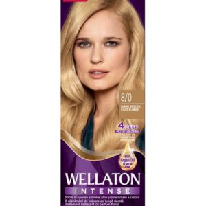 Vopsea de par permanenta Blond Deschis 8.0 Wellaton
