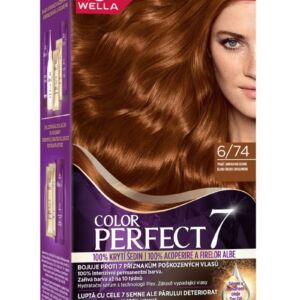 Vopsea de par permanenta Blond Inchis Chihlimbar 6/74 Color Perfect