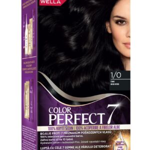 Vopsea de par permanenta Negru Intens 1/0 Color Perfect