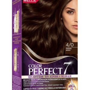 Vopsea de par permanenta Saten Mediu 4/0 Color Perfect