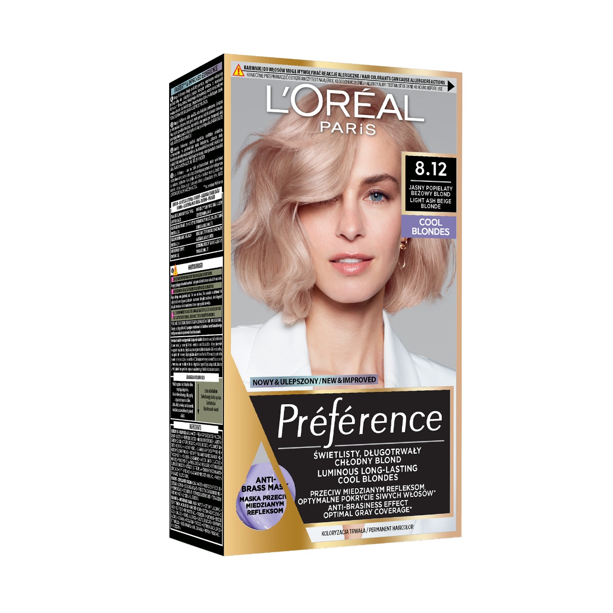Vopsea de par permanenta cu amoniac Preference 8.12 Alaska