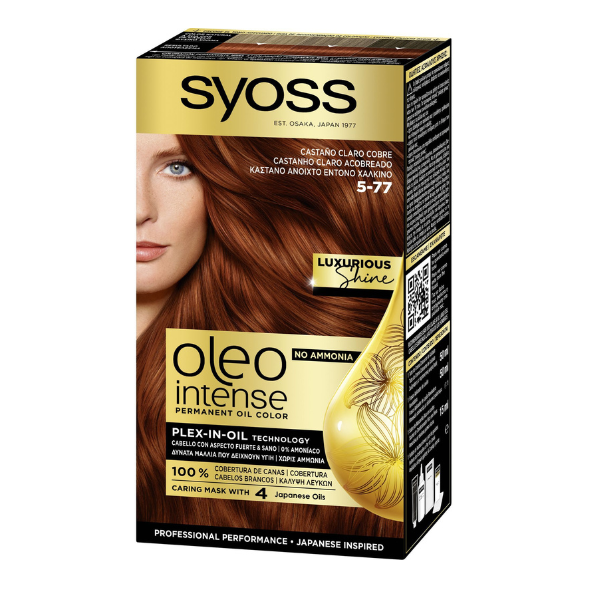 Vopsea de par permanenta fara amoniac 5-77 Saten Roscat Stralucitor 3/23 Color Oleo Intense