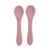 Set lingurite din silicon Old Rose 6 luni+, 2 bucati, Appekids